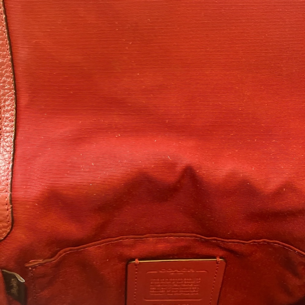 Coach Raspberry-Pink Pebbled Saddle BAG Leather Crossbody with Brown Trim - Picture 8 of 8